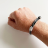 African Elephant Knot Bracelet - 3 Knot SILVER & BLACK Mixed Color Metal V2 made in Zimbabwe ships from USA. - Image 4