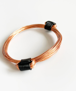 African Elephant Knot Bracelet - 2 Knot BLACK & COPPER Color Metal V2 made in Zimbabwe ships from USA.