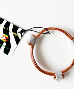 Alternative view of African Elephant Knot Bracelet - 3 Knot COPPER & SILVER Color Metal V2 made in Zimbabwe ships from USA.
