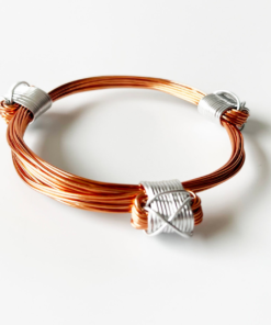 African Elephant Knot Bracelet - 3 Knot COPPER & SILVER Color Metal V2 made in Zimbabwe ships from USA.