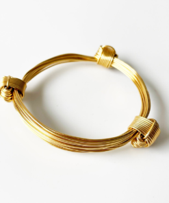 African Elephant Knot Bracelet - 3 Knot GOLD Color Metal V1 made in Zimbabwe ships from USA.