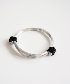 Alternative view of African Elephant Knot Bracelet - 2 Knot BLACK Knot & SILVER Color Metal V2 made in Zimbabwe ships from USA.