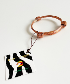 Alternative view of African Elephant Knot Bracelet - 3 Knot COPPER Color Metal V1 made in Zimbabwe ships from USA.