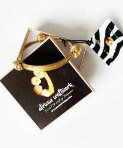 Alternative view of African Elephant Knot Bracelet - 3 Knot GOLD Color Metal V1 made in Zimbabwe ships from USA.