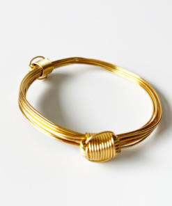 African Elephant Knot Bracelet - 2 Knot GOLD Color Metal V1 made in Zimbabwe ships from USA.