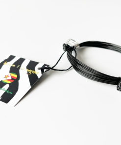 Alternative view of African Elephant Knot Bracelet - 2 Knot SILVER & BLACK Color Metal V2 made in Zimbabwe ships from USA.
