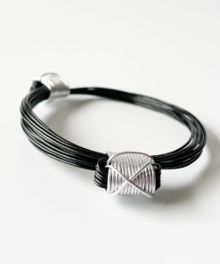 African Elephant Knot Bracelet - 2 Knot SILVER & BLACK Color Metal V2 made in Zimbabwe ships from USA.
