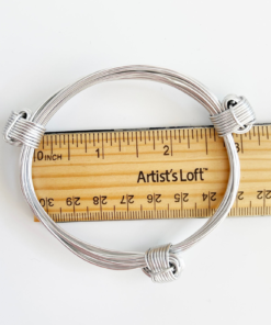 Alternative view of African Elephant Knot Bracelet - 3 Knot SILVER Color Metal V1 made in Zimbabwe ships from USA.