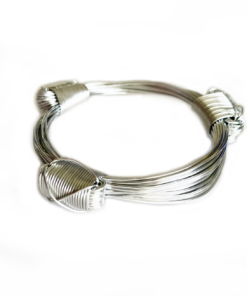 Alternative view of African Elephant Knot Bracelet - 3 Knot SILVER Color Metal V2 Chunky made in Zimbabwe ships from USA.