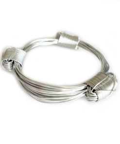 African Elephant Knot Bracelet - 3 Knot SILVER Color Metal V2 Chunky made in Zimbabwe ships from USA.