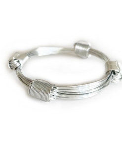 African Elephant Knot Bracelet - 4 Knot Silver Color Metal V1 made in Zimbabwe ships from USA.