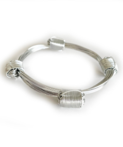 Alternative view of African Elephant Knot Bracelet - 4 Knot Silver Color Metal V1 made in Zimbabwe ships from USA.