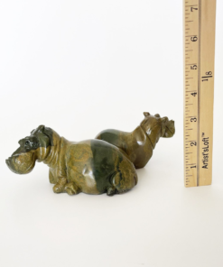 Alternative view of Mother & Child Hippo "mvuu" Shona Verdite Stone Sculpture Handmade in Zimbabwe!