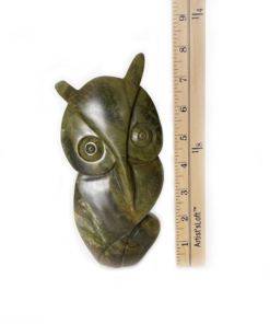 Alternative view of African Owl "zizi" Shona Verdite Stone Sculpture Handmade in Zimbabwe!
